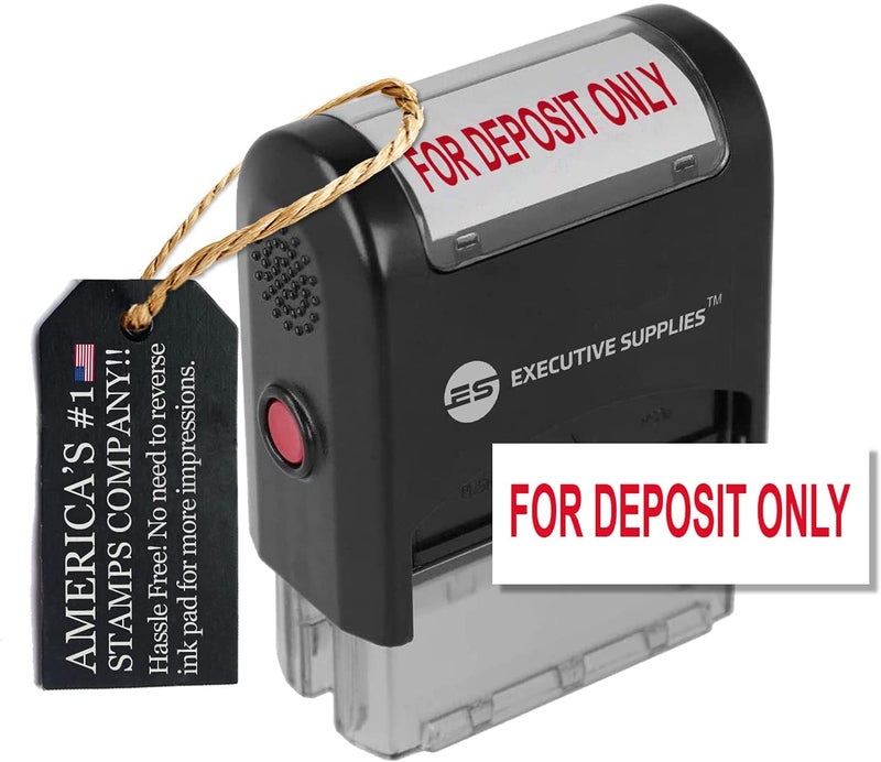 Executive Supplies for Deposit ONLY Stamp self Inking Stamp,Stamps Deposit only-Red Ink- Rubber Stamps with More Impressions, Designed with Advanced Technology by Executive Supplies - Image 5